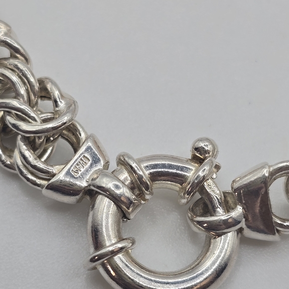 Made in Italy Sterling Silver 8 Inch solid Byzantine Chain Bracelet - Picture 3 of 4